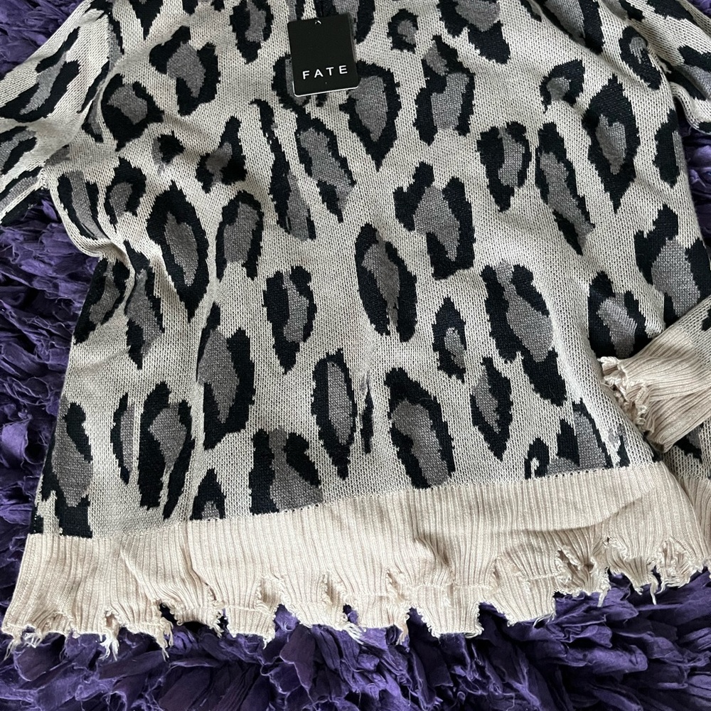 HOST PICK!!  Fate Leopard sweater New With Tags - Picture 3 of 6